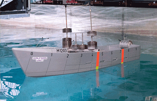 Wolfson Unit fishing vessel tank model 