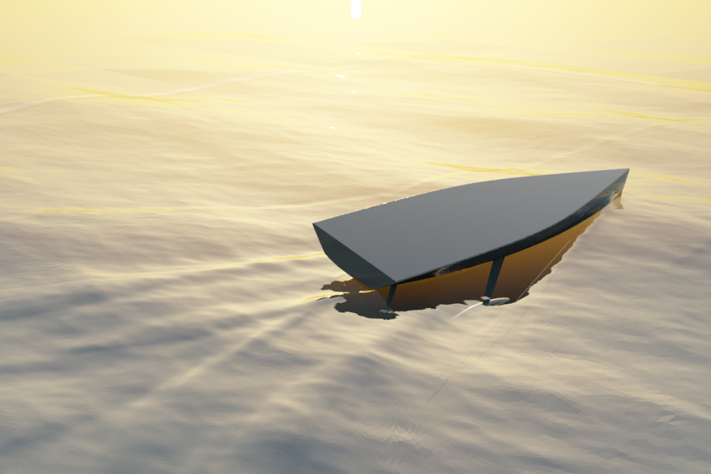 Open 60 yacht CFD free surface render