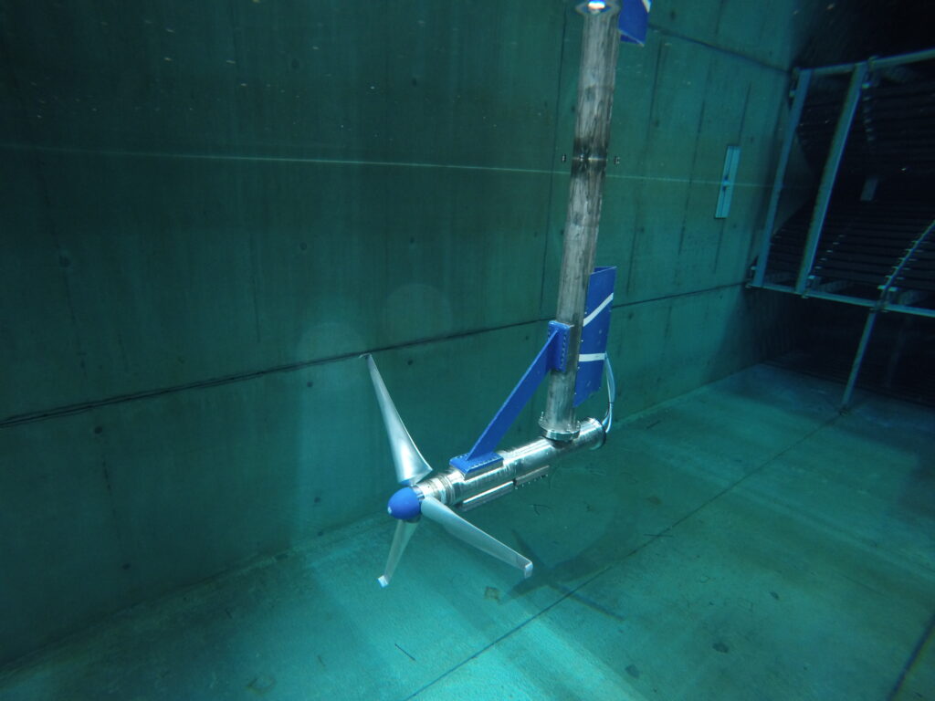 Tidal turbine towing tank testing