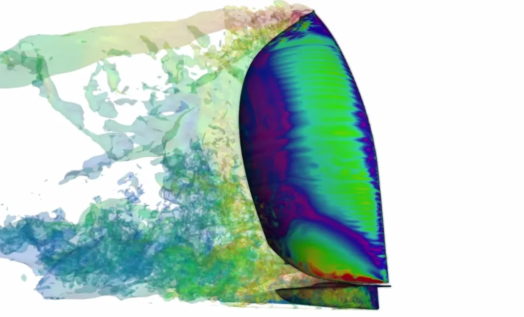 Sailing Yacht LES Simulation